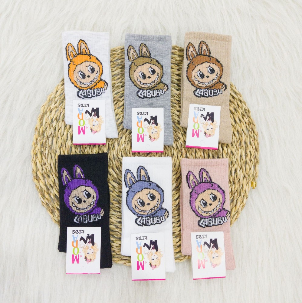 جوراب ساقدار بچگانه طرح لبوبو کد 137762 - خرید جوراب دخترانه عمده