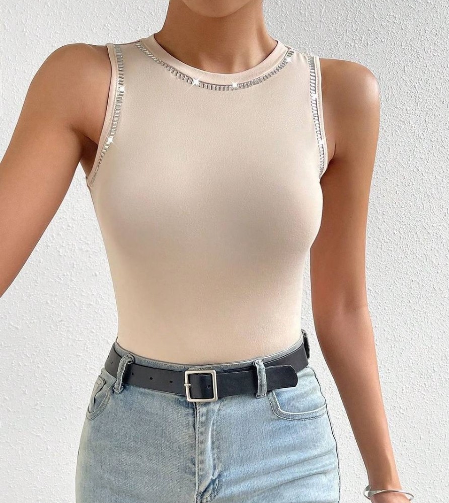 تاپ حلقه مهره کوبی کد 137314 - خرید تاپ و تیشرت زنانه عمده