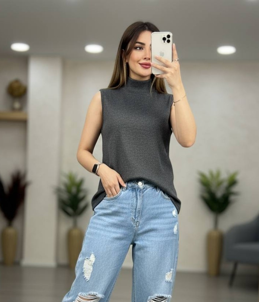 تاپ یقه اسکی ساده کد 137318 - خرید تاپ و تیشرت زنانه عمده