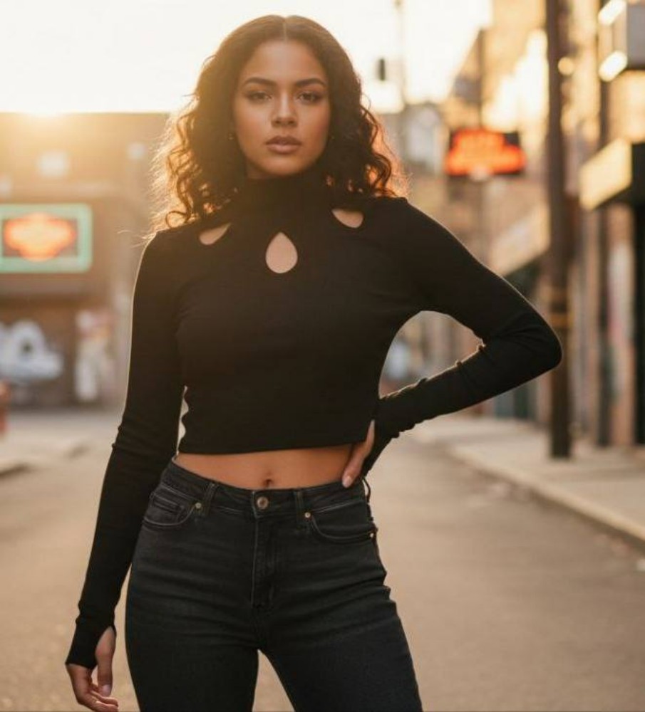 کراپ آستین فینگر سه اشک کد 137321 - خرید تاپ و تیشرت زنانه عمده