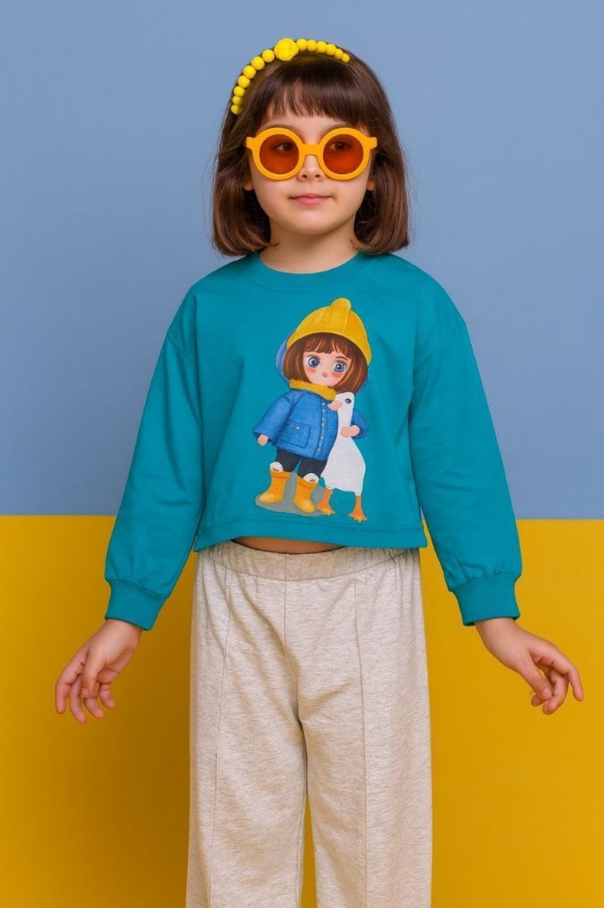 کراپ/شلوار دخترانه # کد 138800 - خرید ست بلوز شلوار دخترانه عمده