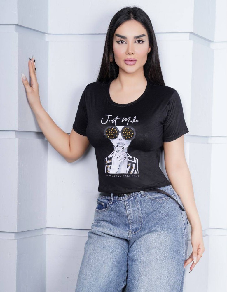 کراپ چاپی مرواریدی دختر کد 136247 - خرید تاپ و تیشرت زنانه عمده