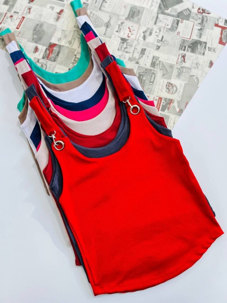 نیم تنه کراپ یقه اشکی کد 136254 - خرید تاپ و تیشرت زنانه عمده