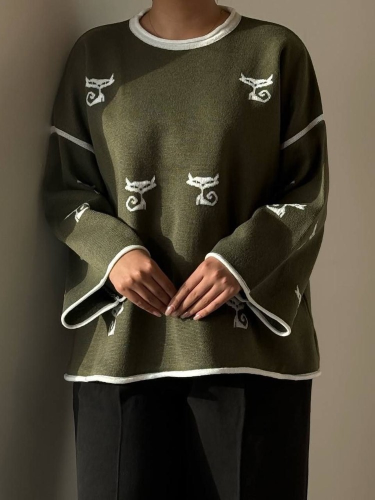 بافت باکسی گربه کد 138310 - خرید بلوز تک زنانه عمده