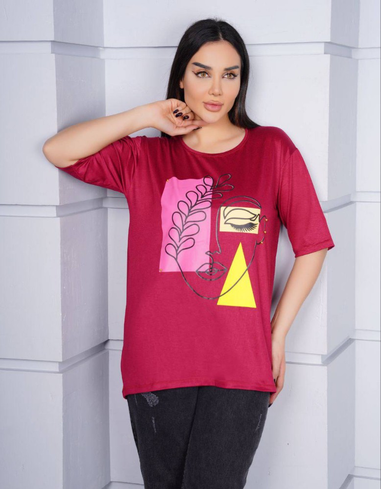 تیشرت چاپی کد 135744 - خرید تاپ و تیشرت زنانه عمده