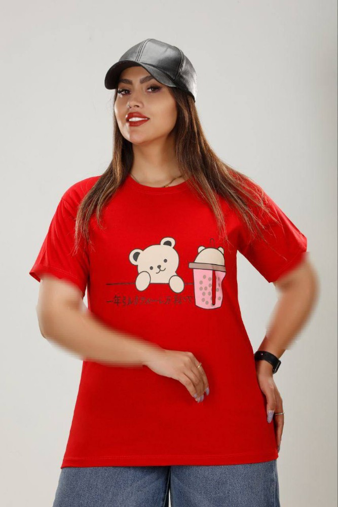 تیشرت نخ پنبه کد 135995 - خرید تاپ و تیشرت زنانه عمده