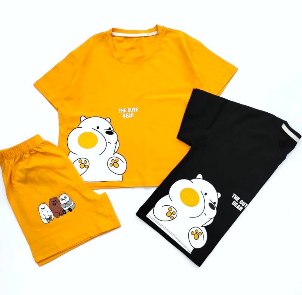 ست کراپ شورتک لبو بو کد 136012 - خرید ست تاب شلوارک زنانه عمده