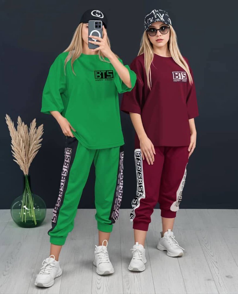 ست BTS کد 135874 - خرید ست تیشرت شلوار زنانه عمده