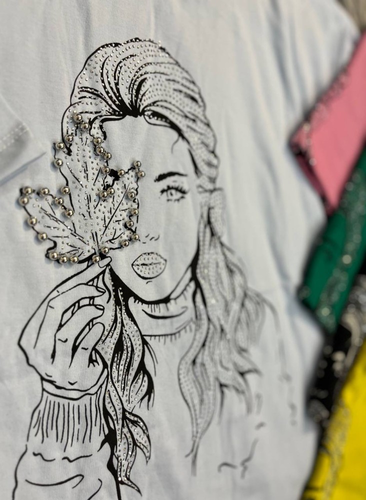 باکسی نگین مروارید دختر کد 135907 - خرید تاپ و تیشرت زنانه عمده