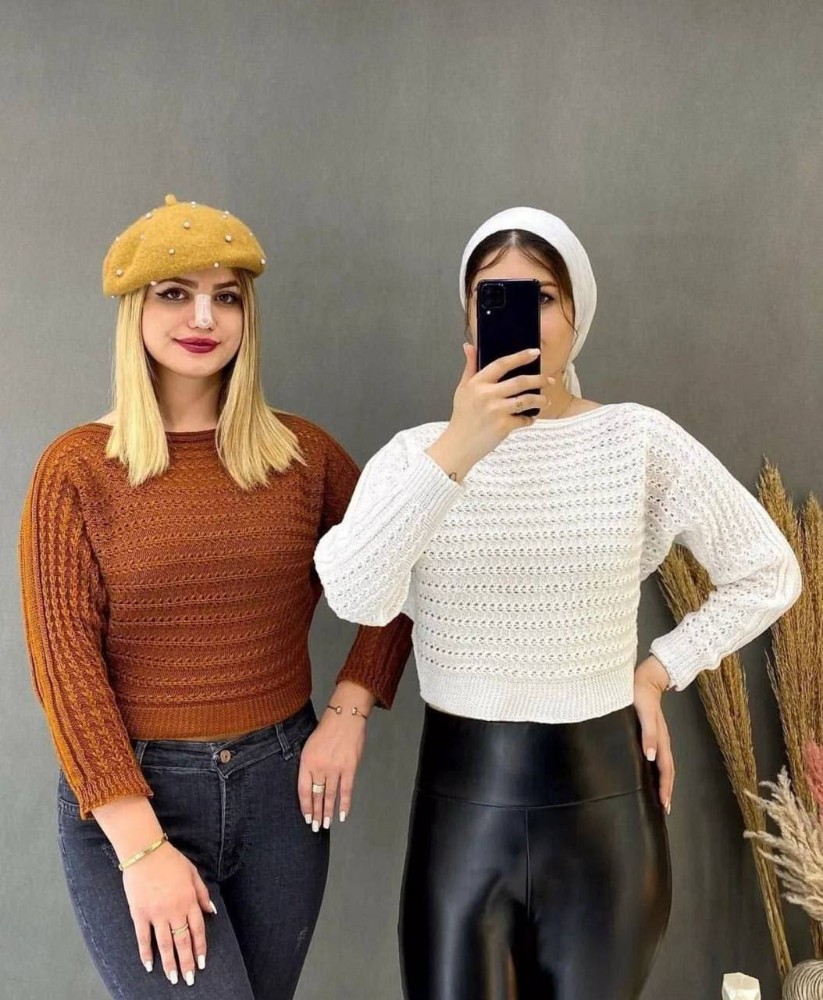 کراپ بافت فندقی کد 136018 - خرید تاپ و تیشرت زنانه عمده