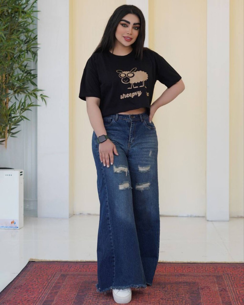 کراپ چاپ بره کد 136032 - خرید تاپ و تیشرت زنانه عمده