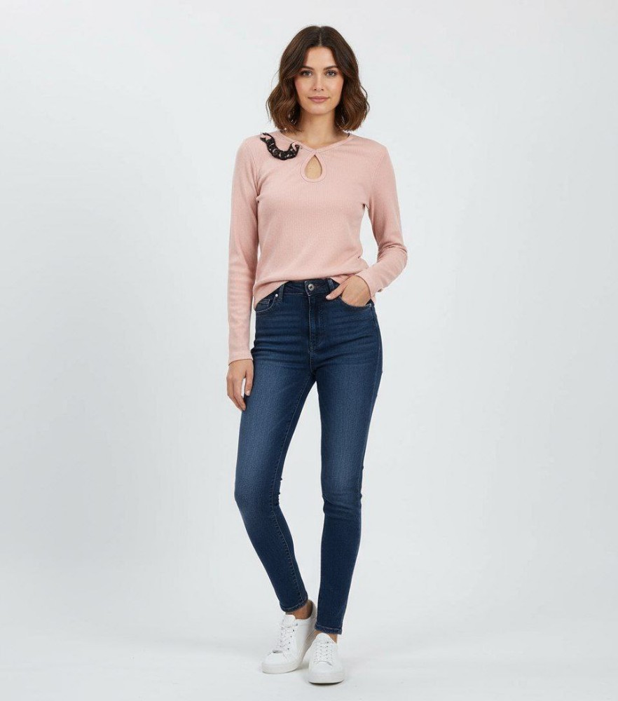 بلوز آستین دار اشکی کد 137892 - خرید بلوز تک زنانه عمده