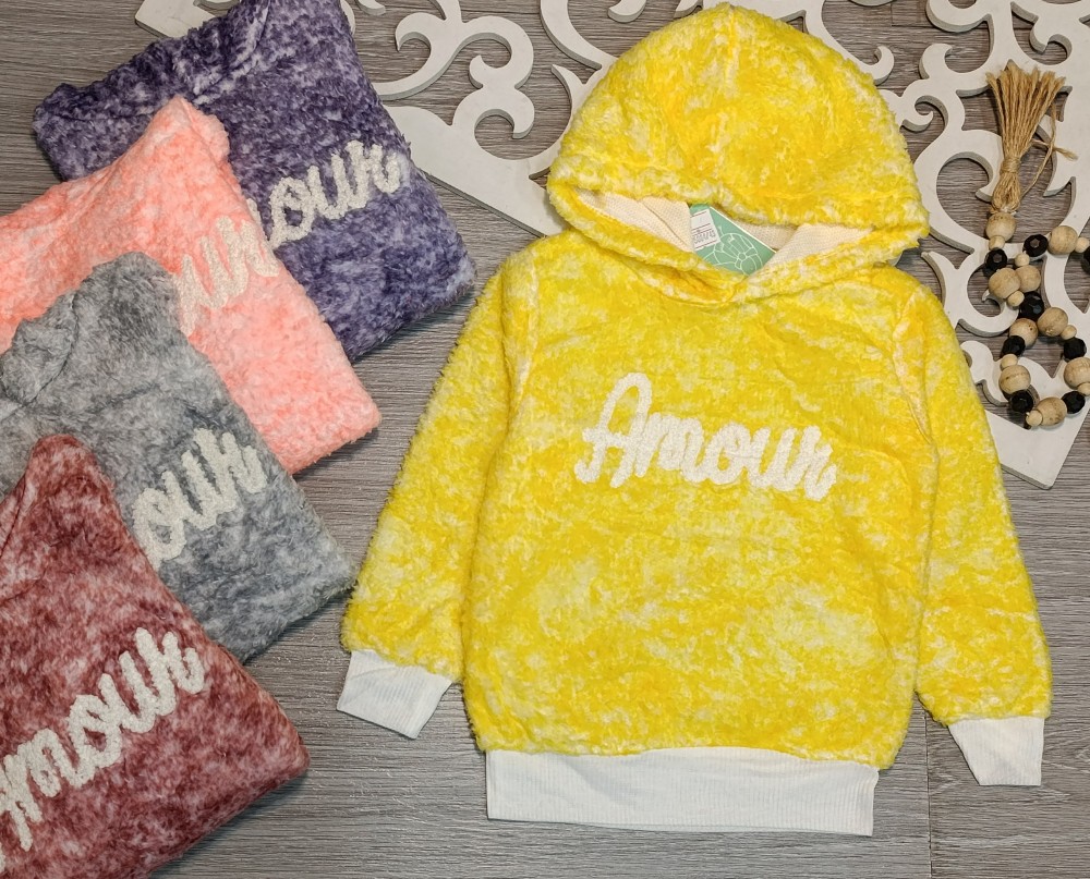 هودی تک دخترانه پولیشی گلدوزی کد 136096 - خرید کاپشن و هودی دخترانه عمده