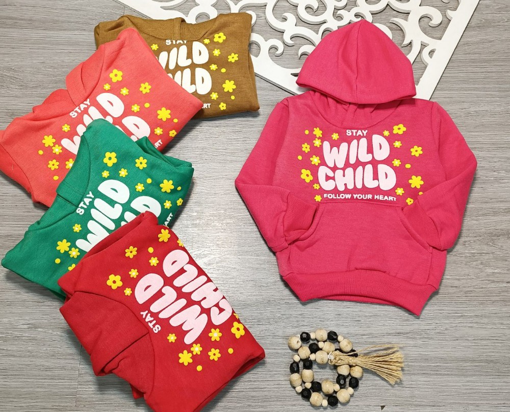 هودی تک دخترانه داخل کرک دار کد 136523 - خرید کاپشن و هودی دخترانه عمده