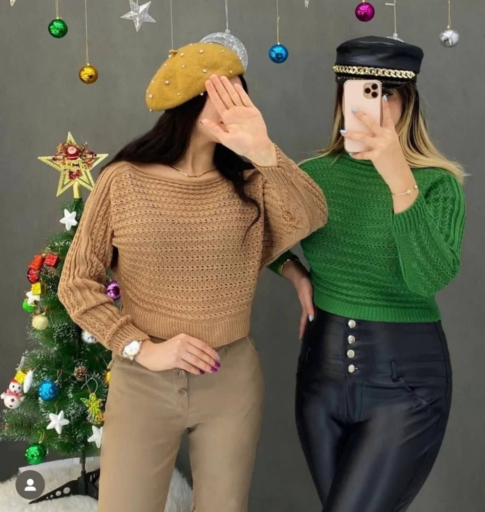 کراپ بافت فندقی کد 136406 - خرید تاپ و تیشرت زنانه عمده