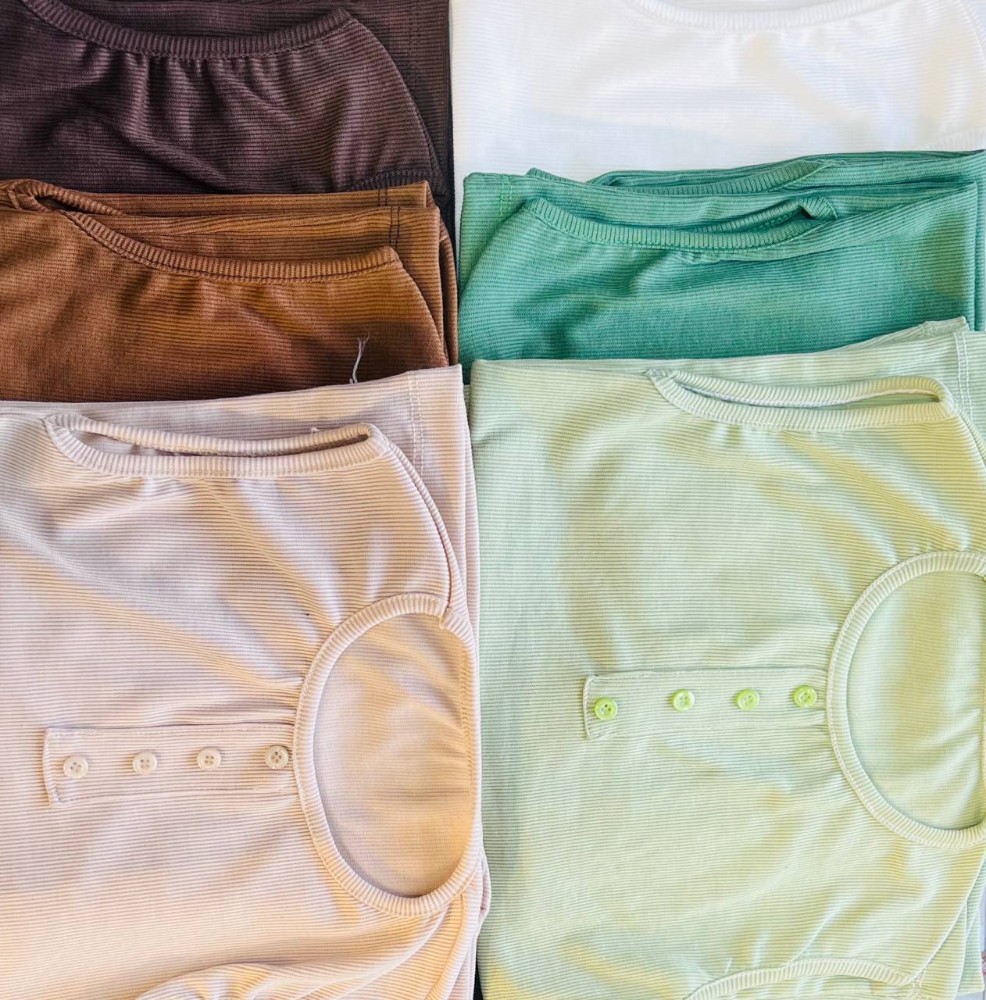 تاپ کتی سه دکمه کد 136578 - خرید تاپ و تیشرت زنانه عمده