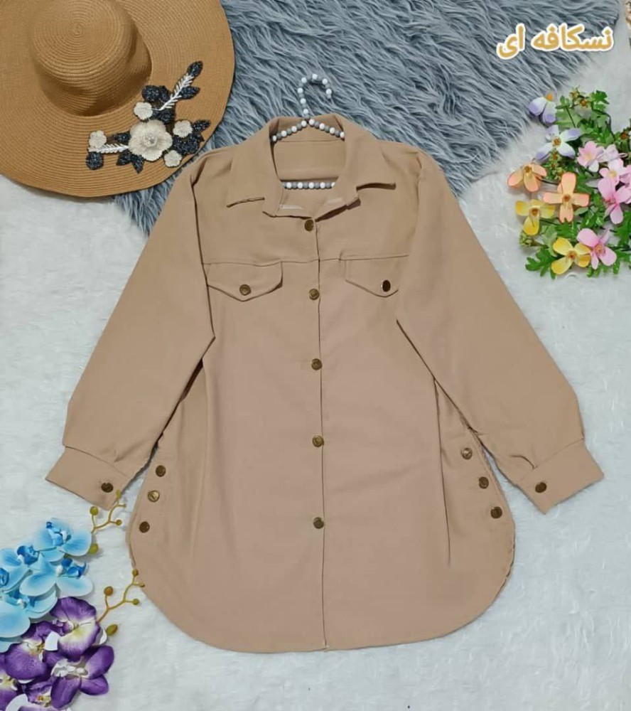 مانتوبغل دکمه قاپ کد 136614 - خرید مانتو زنانه عمده