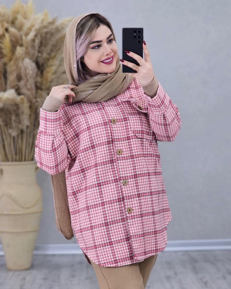 مانتوشومیز۴خونه کد 136615 - خرید مانتو زنانه عمده