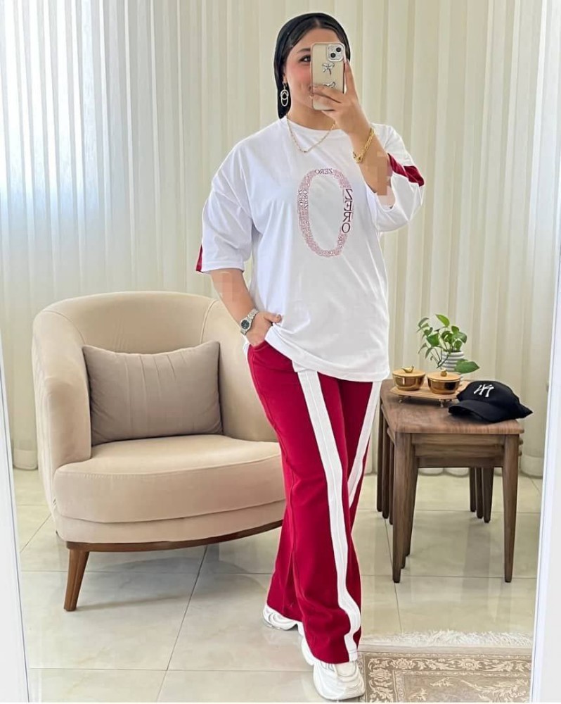 ست تیشرت شلوارچاپدار کد 136630 - خرید ست تیشرت شلوار زنانه عمده