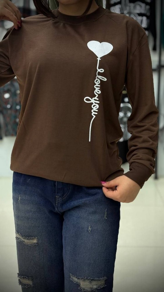 بلوزآستین دارچاپ دار کد 137024 - خرید بلوز تک زنانه عمده