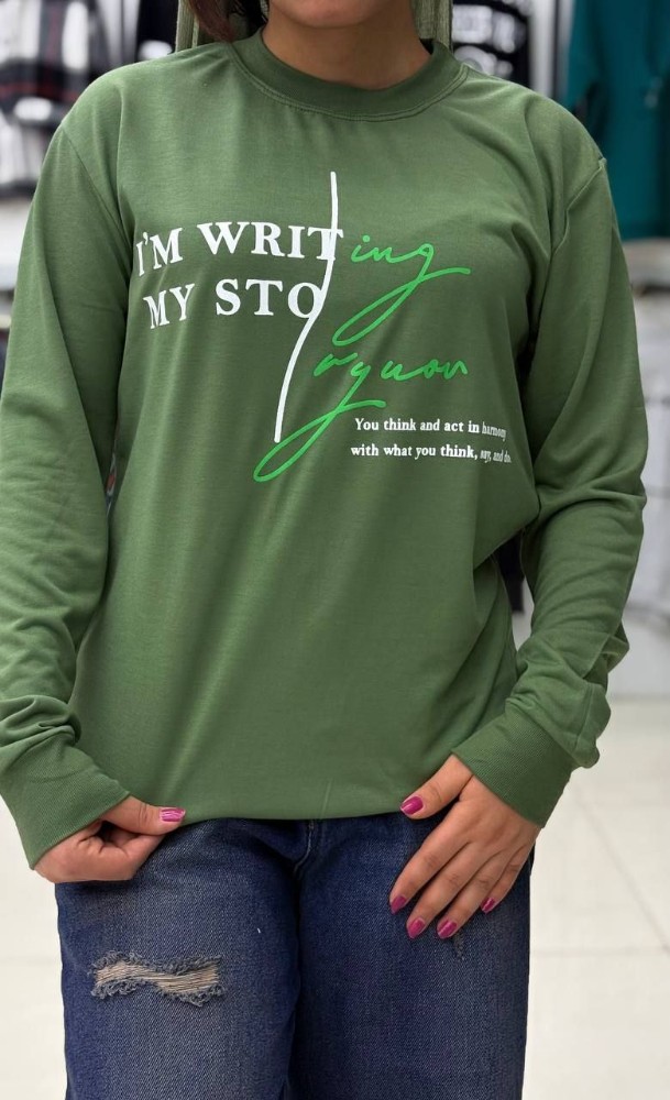 بلوز آستین دارچاپ دار کد 137025 - خرید بلوز تک زنانه عمده