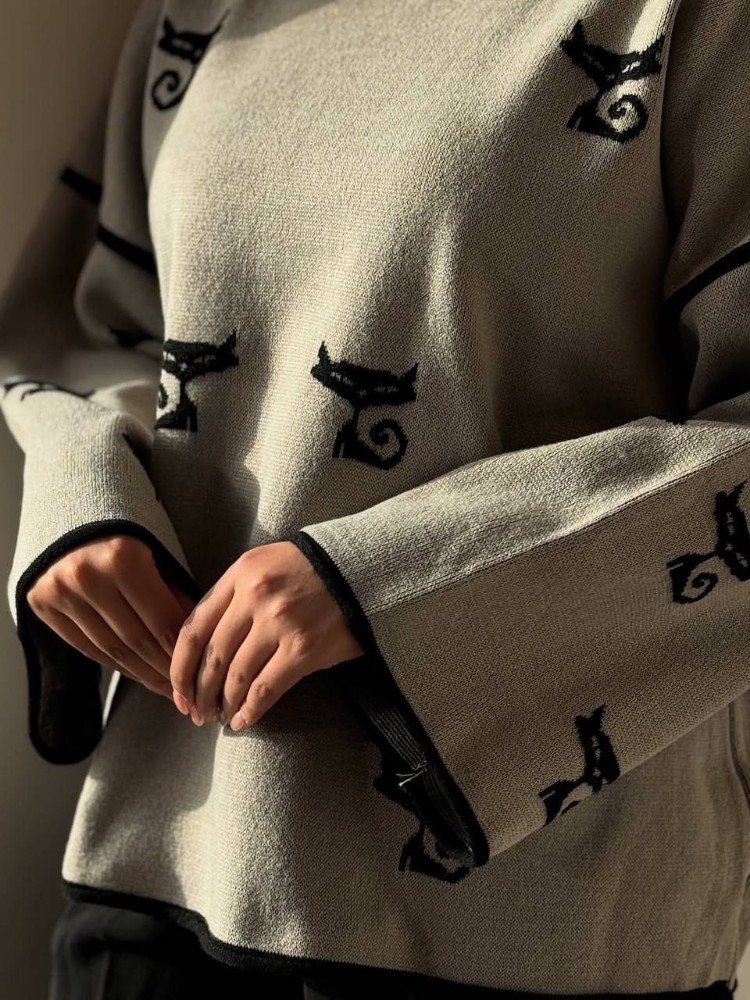 بافت باکسی گربه کد 137776 - خرید بلوز تک زنانه عمده