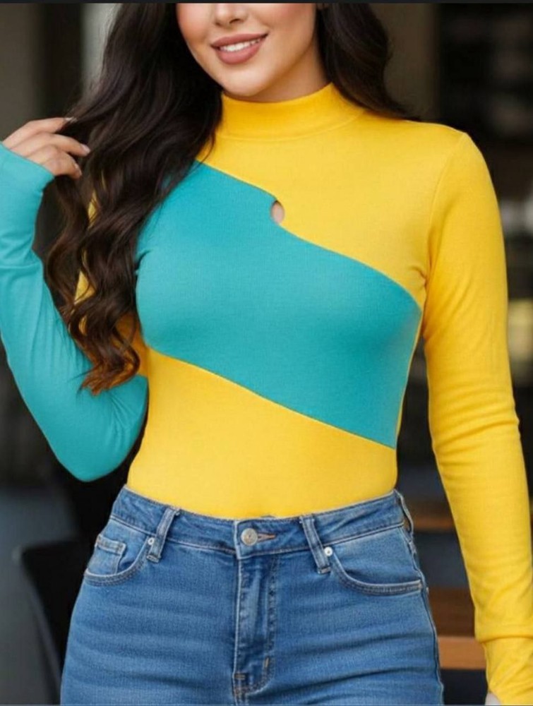 بادی دورنگ فینگرداراشکی کد 138169 - خرید بلوز تک زنانه عمده