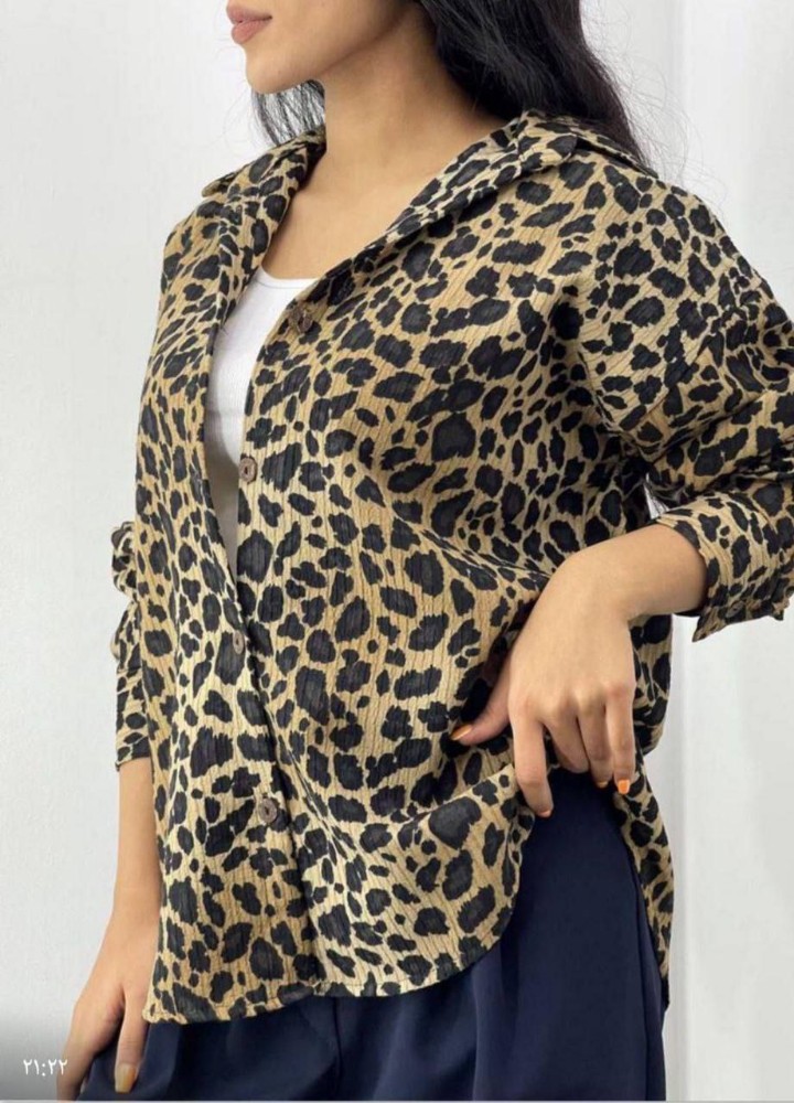 شومیزمانتوپلنگی بسیارشیک کد 139064 - خرید شومیز زنانه عمده