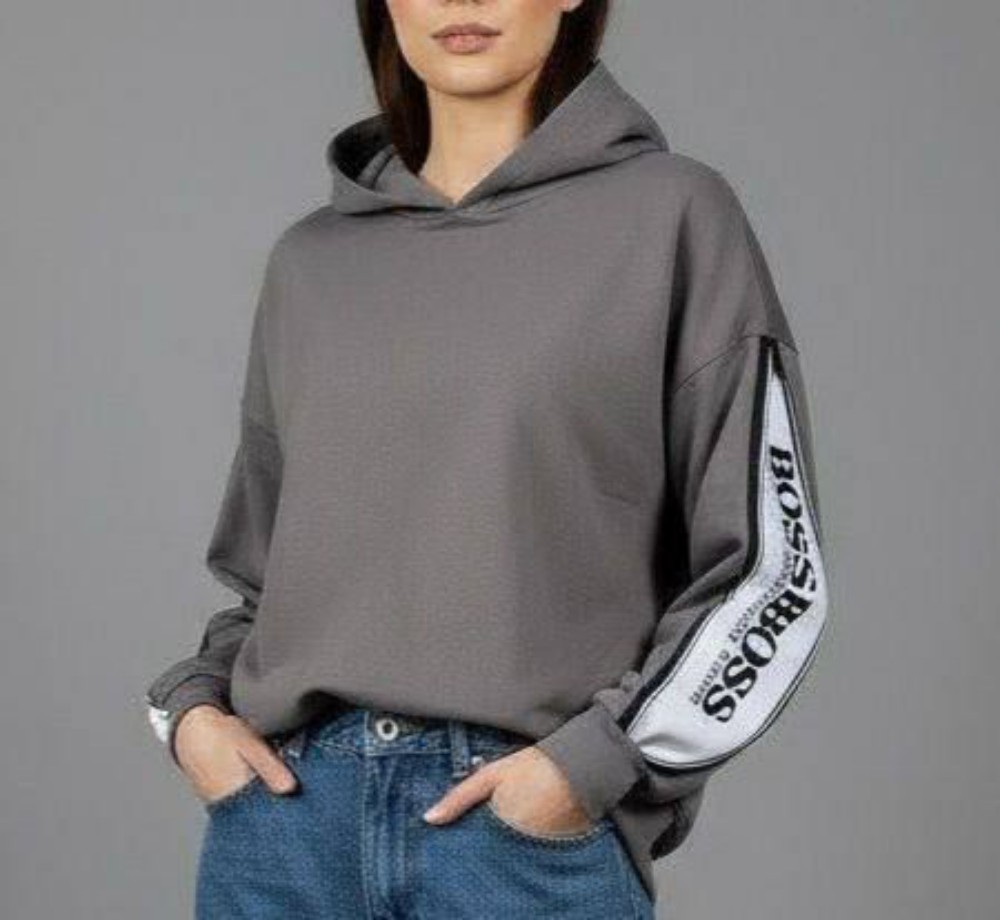 هودی کلاهدار استین زیپ کد 136852 - خرید کاپشن و هودی زنانه عمده