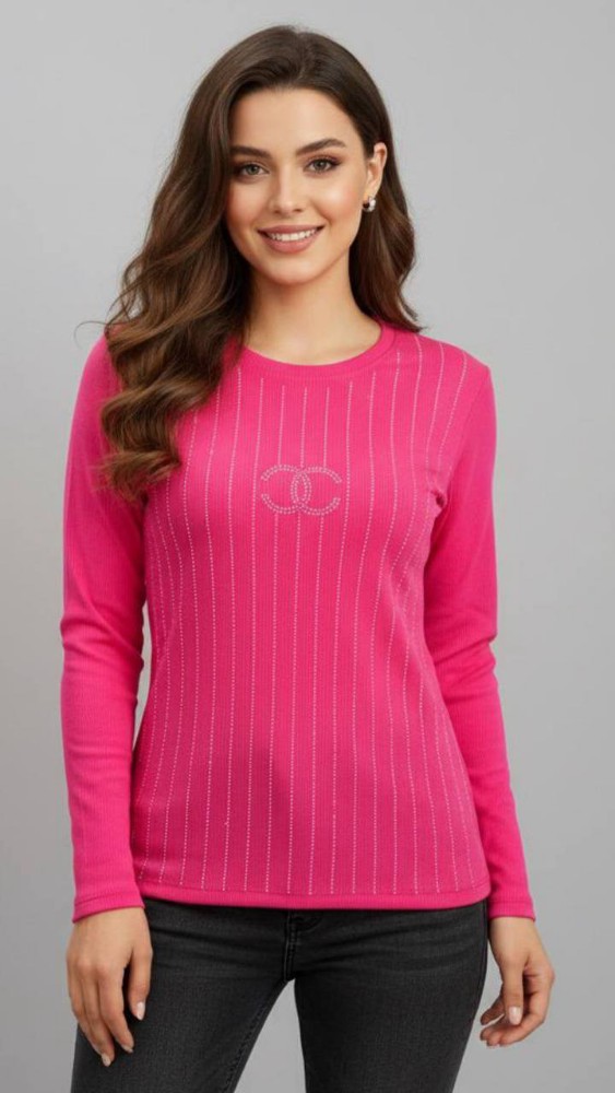 بلوز آستین بلند نگین دار کد 136875 - خرید بلوز تک زنانه عمده