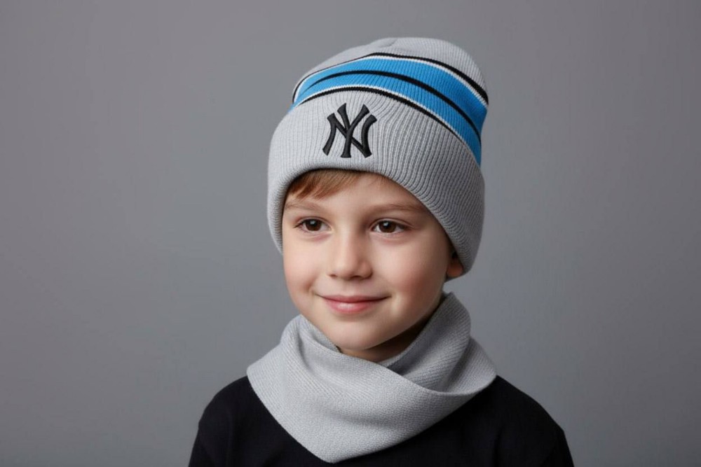 کلاه و شال گردن بافت گلدوزی شده کد 136877 - خرید کاپشن و هودی دخترانه عمده