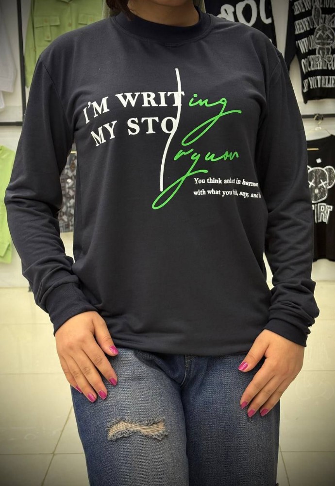 بلوز آستین دار چاپ دار کد 137110 - خرید بلوز تک زنانه عمده