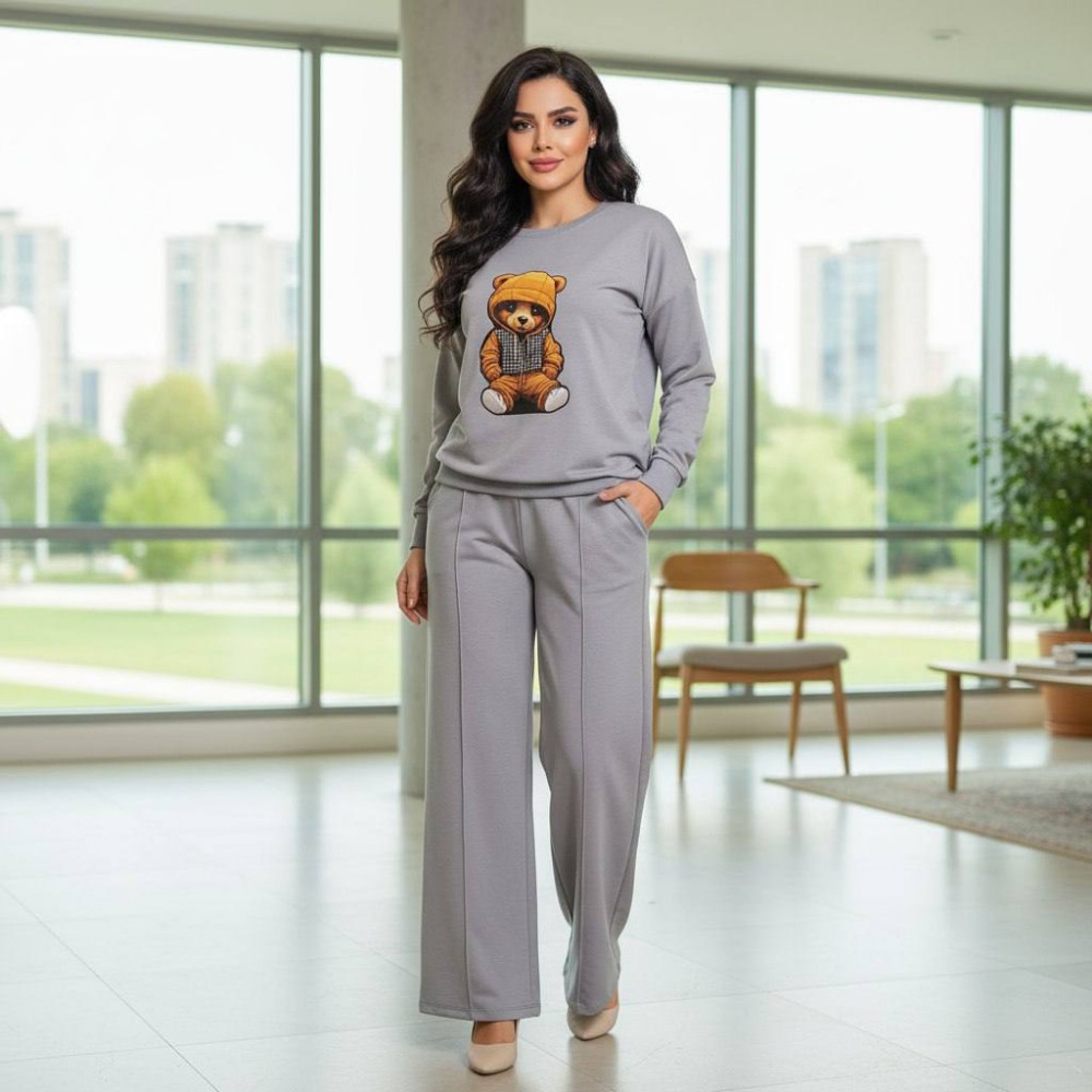 ست خرس کد 137118 - خرید ست تیشرت شلوار زنانه عمده