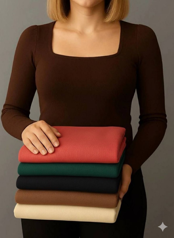 بلوز کبریتی یقه خشتی کد 137342 - خرید بلوز تک زنانه عمده