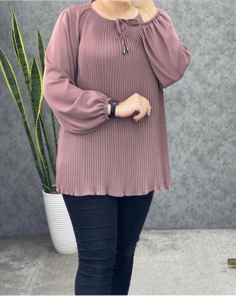 شومیز جلو پلیسه مدل سما کد 137377 - خرید شومیز زنانه عمده