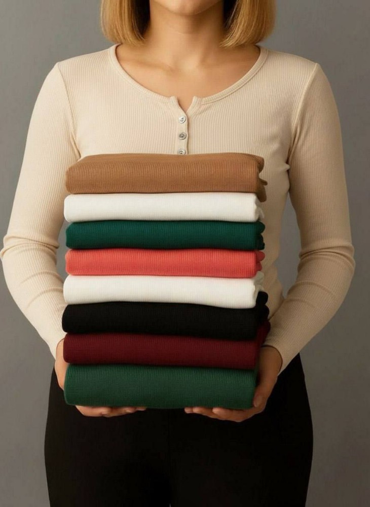 بلوز یقه 3دکمه کد 137529 - خرید بلوز تک زنانه عمده