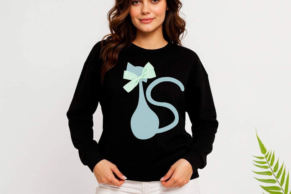 کراپ استین دار گربه کد 137840 - خرید تاپ و تیشرت زنانه عمده