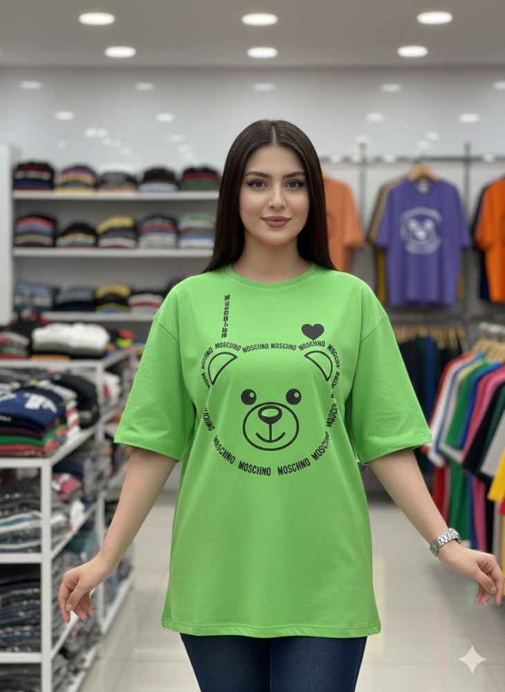 تیشرت قواره‌دار موچینو کد 138320 - خرید تاپ و تیشرت زنانه عمده