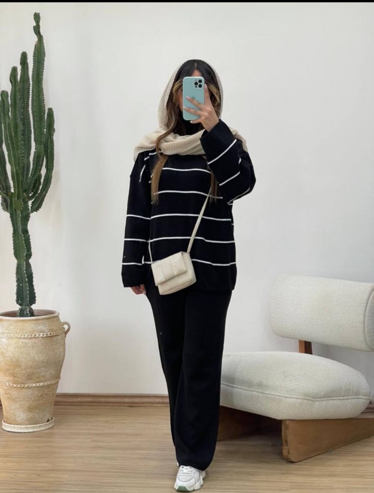 ست بافت شلوار بگ پینتراسکی کد 135835 - خرید ست بلوز شلوار زنانه عمده