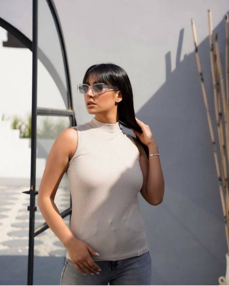 تاپ حلقه ای یقه سه سانت کد 136177 - خرید تاپ و تیشرت زنانه عمده