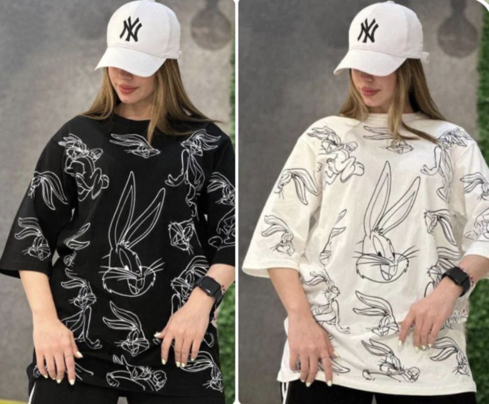 تیشرت چاپ دار کد 136998 - خرید تاپ و تیشرت زنانه عمده