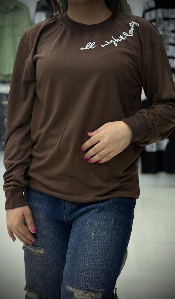 بلوز آستین دار چاپدار کد 137088 - خرید بلوز تک زنانه عمده