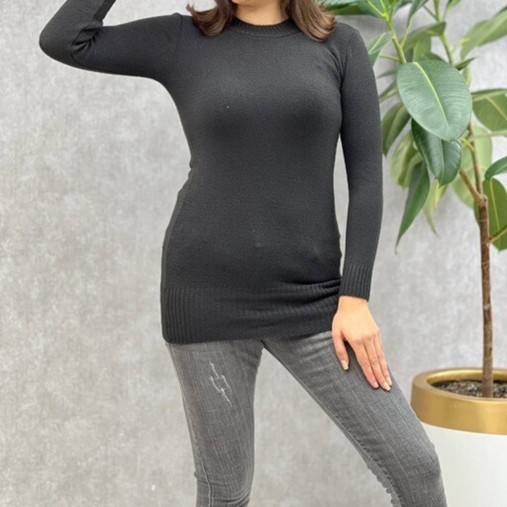 بافت گپ اسپان(تکرنگ مشکی) کد 136305 - خرید بلوز تک زنانه عمده