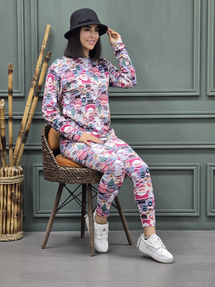 ست مخمل روباهی چاپی کد 137308 - خرید ست تونیک شلوار زنانه عمده