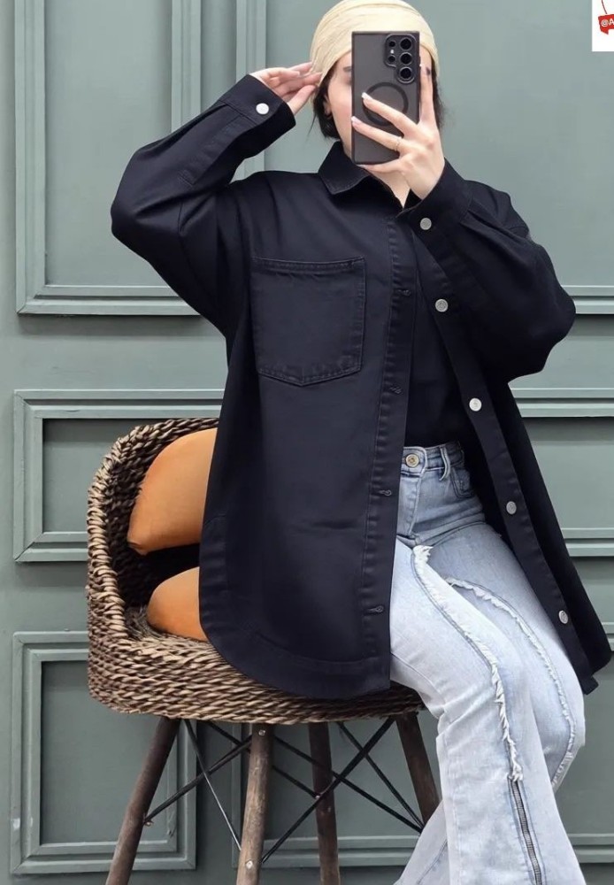 مانتو جین زنانه کد 138407 - خرید مانتو زنانه عمده