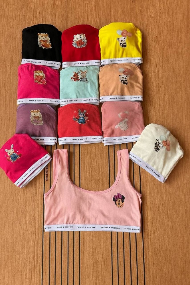 نیم تنه کاپدار نخ پنبه دخترانه اعلاء کد 137203 - خرید سوتین دخترانه عمده