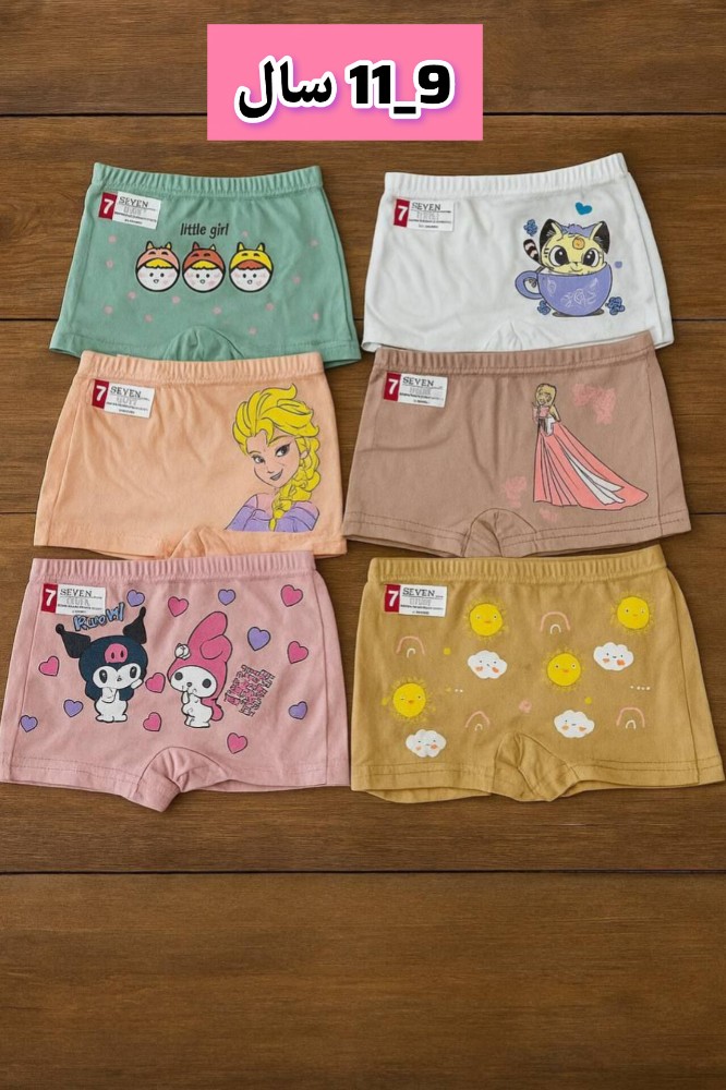شورت نیم پا نخ پنبه دخترانه اعلاء کد 137210 - خرید شورت دخترانه عمده