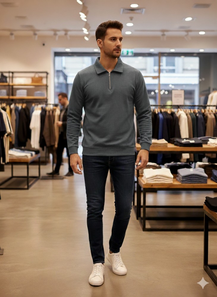 نیم زیپ کد 137291 - خرید بلوز تک مردانه عمده