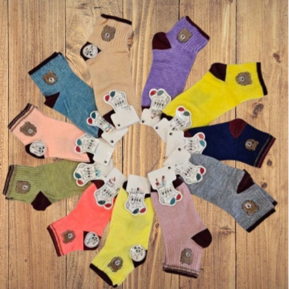 جوراب دخترانه  نخی مچی (کش انگلیسی) 30140 کد 136319 - خرید جوراب دخترانه عمده