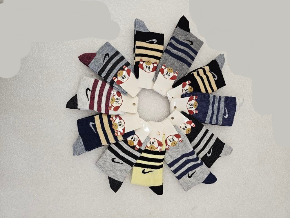 جوراب نخی نیم ساق پسرانه  a 30113 کد 136327 - خرید جوراب پسرانه عمده